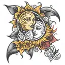 sun and moon best friend tattoo tattoo design idea