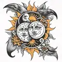 sun and moon best friend tattoo tattoo design idea