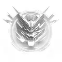 Combine the iconic Autobot logo with the Mortal Kombat dragon symbol in a fierce battle pose tattoo design idea