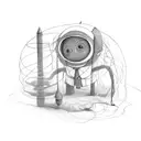 tiny people with theiw shadows being tied with black and red threads and strings tattoo design idea