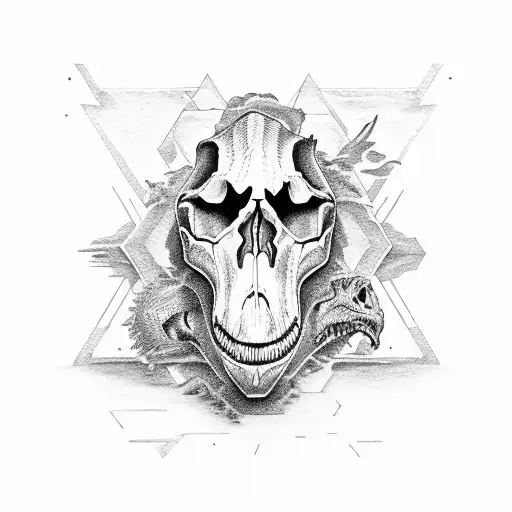 dinosaur skull tattoo design idea