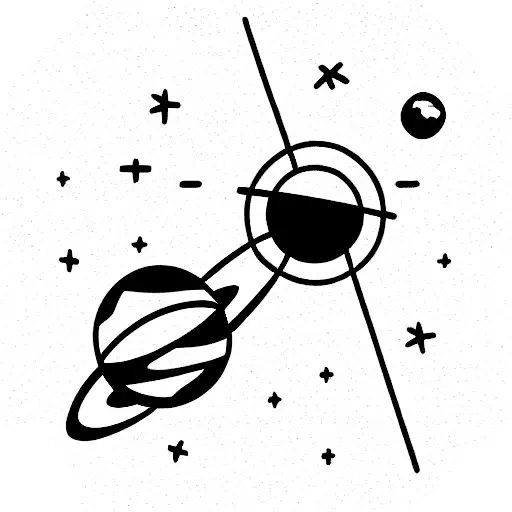 planet with coordinates  tattoo design idea