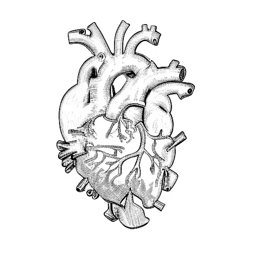 a human heart tattoo design idea