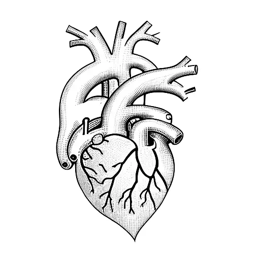 a human heart tattoo design idea