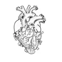 a human heart tattoo design idea