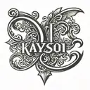 the name "Kayson" as an ambigram tattoo design tattoo design idea