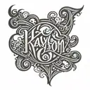 the name "Kayson" as an ambigram tattoo design tattoo design idea