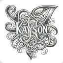 the name "Kayson" as an ambigram tattoo design tattoo design idea