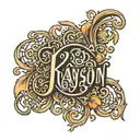 the name "Kayson" as an ambigram  tattoo design idea