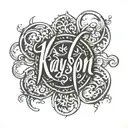 the name "Kayson" as an ambigram  tattoo design idea