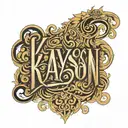 the name "Kayson" as an ambigram  tattoo design idea