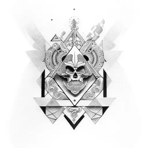 dios annubis con balanza y escaleras de almas  tattoo design idea