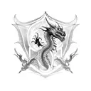 Dragon, Aviator Goggles, D20 Die tattoo design idea