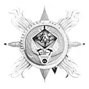 Dragon, Aviator Goggles, D20 Die tattoo design idea