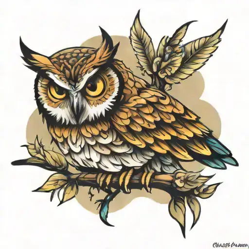 owl reality tattoo design idea