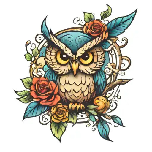 owl reality tattoo design idea