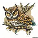 owl reality tattoo design idea
