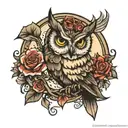 owl reality tattoo design idea