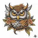 owl reality tattoo design idea