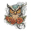 owl reality tattoo design idea