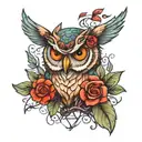 owl reality tattoo design idea