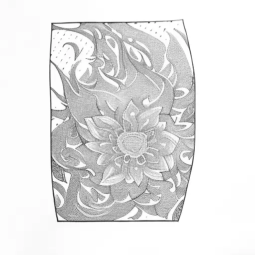 punjabi floral print tattoo design idea