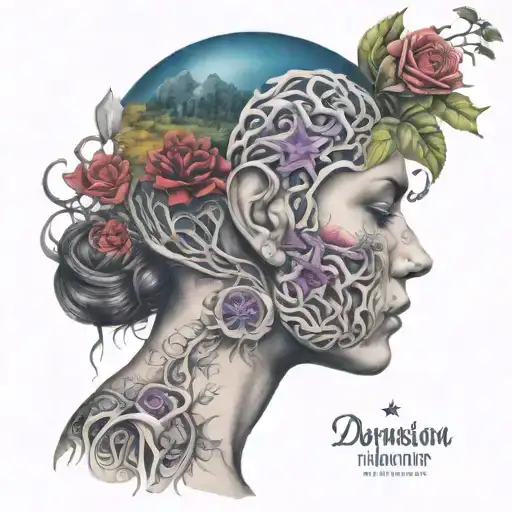 depression thoughts and suicide survivors tattoo design idea