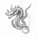 Jörmungandr wrapped around the forearm  tattoo design idea