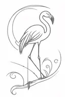 flamingo cat tattoo design idea