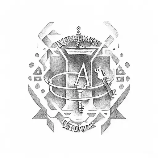 A tattoo of a key with the words 'Erasmus Memories' engraved on it, symbolizing the group's time at Student Depot as a key to unforgettable experiences tattoo design idea