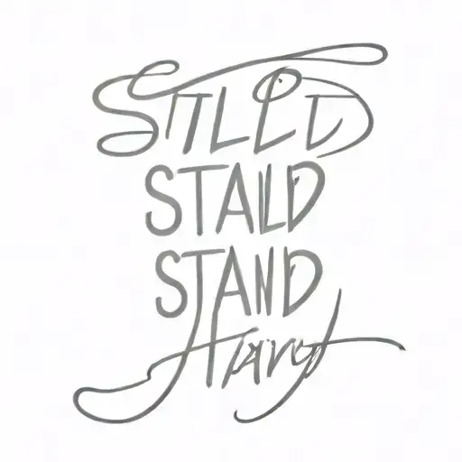 phrase "Still I stand" tattoo design idea