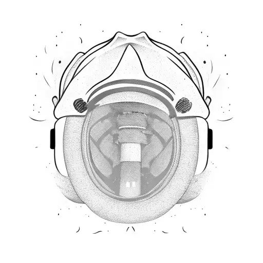 Firefighter helmet engulfed in flames tattoo design idea