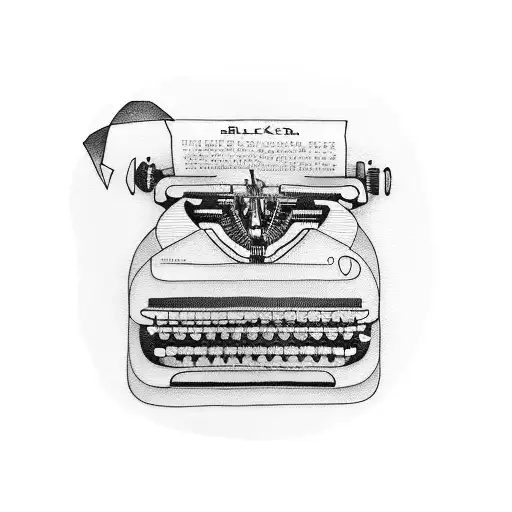 half of a typewriter tattoo design idea