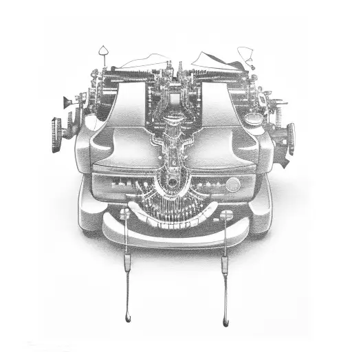 neotraditional typewriter tattoo design idea