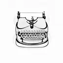 half of a typewriter tattoo design idea