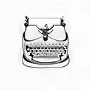 half of a typewriter tattoo design idea