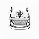 half of a typewriter tattoo design idea