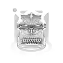 neotraditional typewriter tattoo design idea