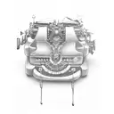 neotraditional typewriter tattoo design idea