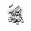 half typewriter tattoo design idea
