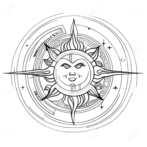 Sun and Moon tattoo design idea