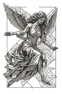 angel falling tattoo design idea