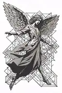 angel falling tattoo design idea