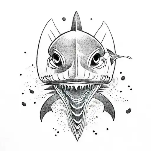 Shark, ocean anchor tattoo design idea