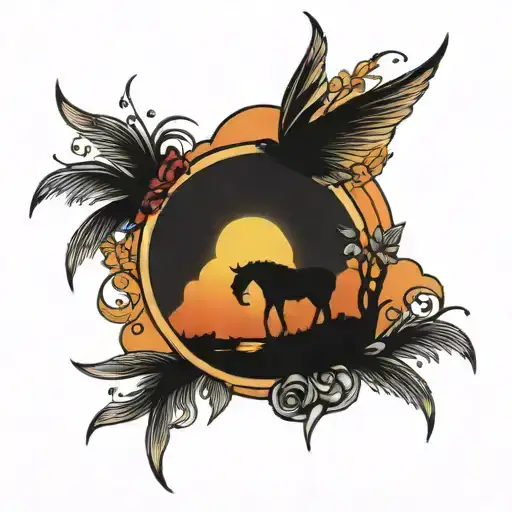 Sunset In The Background tattoo design idea