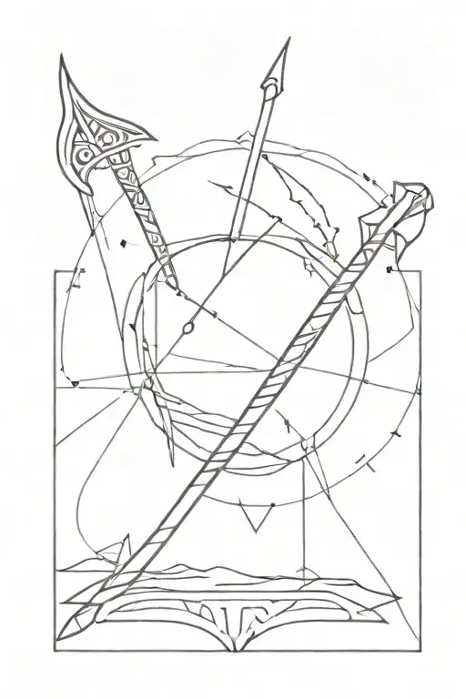 Scandinavia, runes, Valkyrie, longship, sea, forest, halberd tattoo design idea