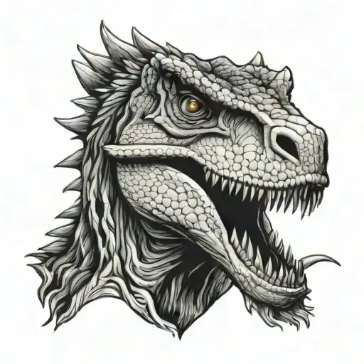 velociraptor bitting  tattoo design idea