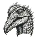 velociraptor bitting  tattoo design idea