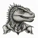 velociraptor bitting  tattoo design idea