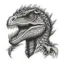 velociraptor bitting  tattoo design idea